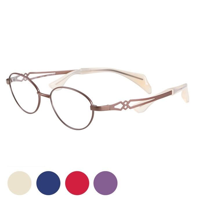 鼻に跡がつかない メガネ 老眼鏡 FG24502 col.BE/NV/RE2/VO2 49mm 4color 鼻パッドなし βチタン チョコシー