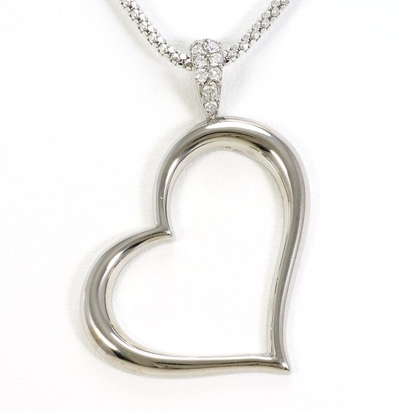 K18 18金 WG ネックレス ダイヤ 0.14 カード鑑別書 【中古】