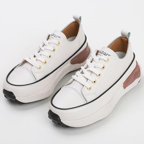 [シューズ] ヒールポイント 女性 レディース スニーカー 運動靴 スリッポン 5.5cm/2color sjcmx-G021