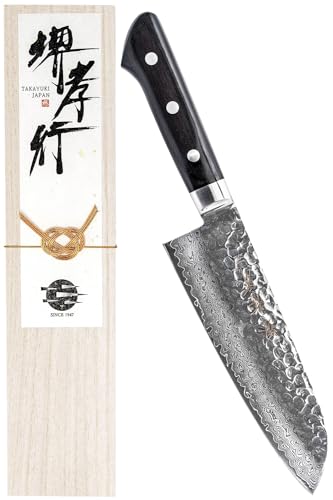 堺孝行 【プロの料理人が愛用する包丁ブランド】 ダマスカス 三徳包丁 170mm V金10号 vg10 万能包丁 33層槌