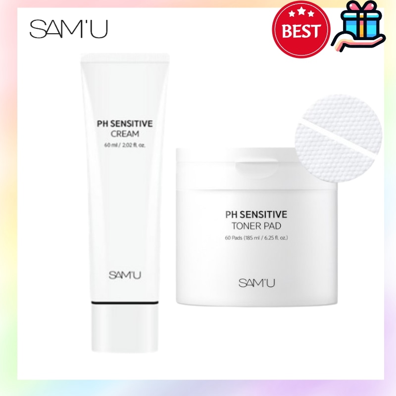 [Q10 BEST 2点セット] PH センシティブ トナーパッド & クリーム セット （トナーパッド 60枚 + クリーム 60ml）保湿クリーム セラミド ヒアルロン酸 パンテノール 水分 乳液