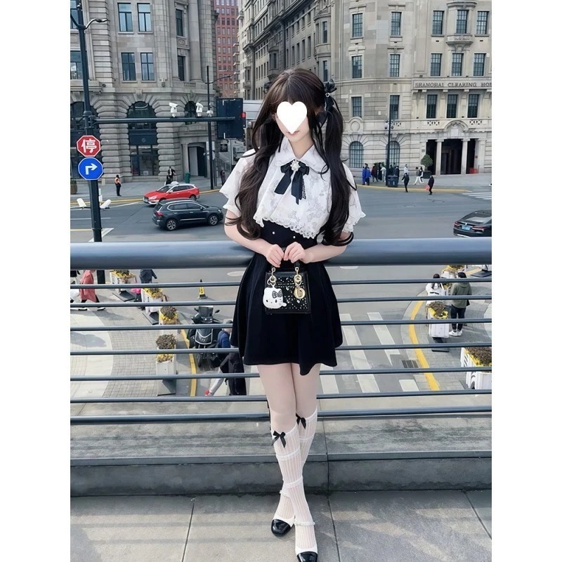 【急速発送】Rojita量産型デザインセンス気質マントワンピースレディースサマー制服秋の万能アイテム