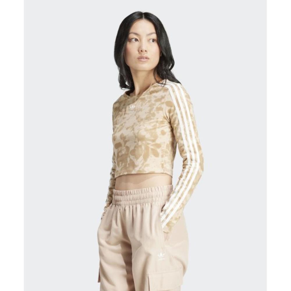 adidas AOP 3S Crop Top Beige IY0780