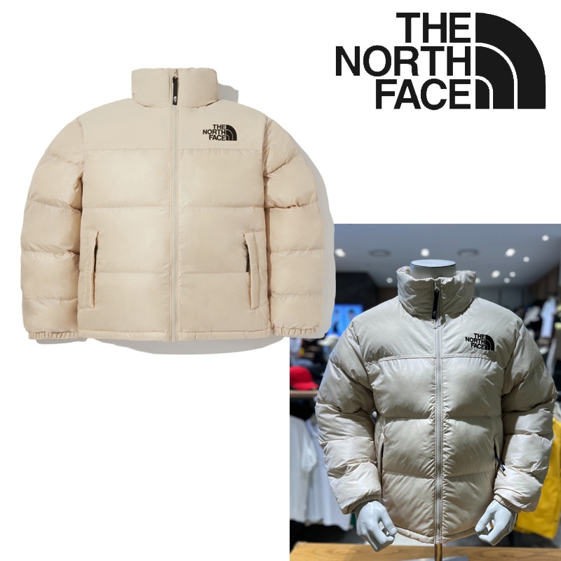 NJ3NQ53C MS NUPTSE ON BALL JACKET ふんわり中綿であたたか ジップアップのスタンドカラー ロゴ刺繍 ベージュで合わせやすい デイリーに軽やか 休日の街にも似合う さらり