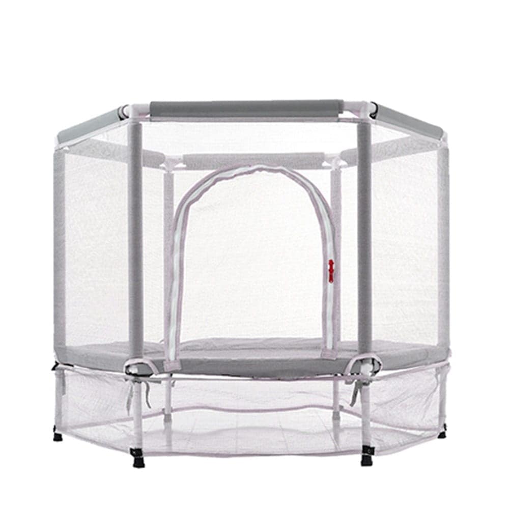 遊具 家庭用 室内 スプリング式 St 安全カバー おもちゃ ベビーサークル Grey 子供用 セーフティネット付き 静音 大型 グレーGG2862 安全ネット付き 【国内発送】トランポリン スポーツ