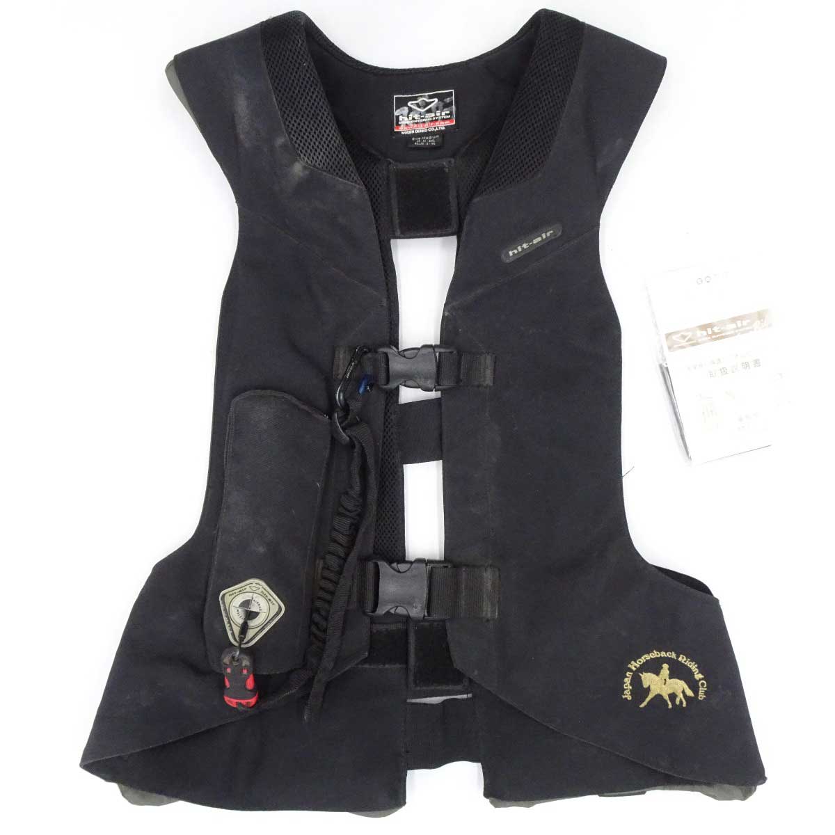 【中古】ヒットエアー 乗馬用 一体型エアバッグ H-model H-M プロテクター M-2XL ブラック hit-air 乗馬 馬術