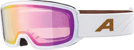 スキースノーボードゴーグル ハイコントラスト 眼鏡対応 ミラーレンズ くもり止め加工 NAKISKA Q LITE ホワイト／ゴールドマット