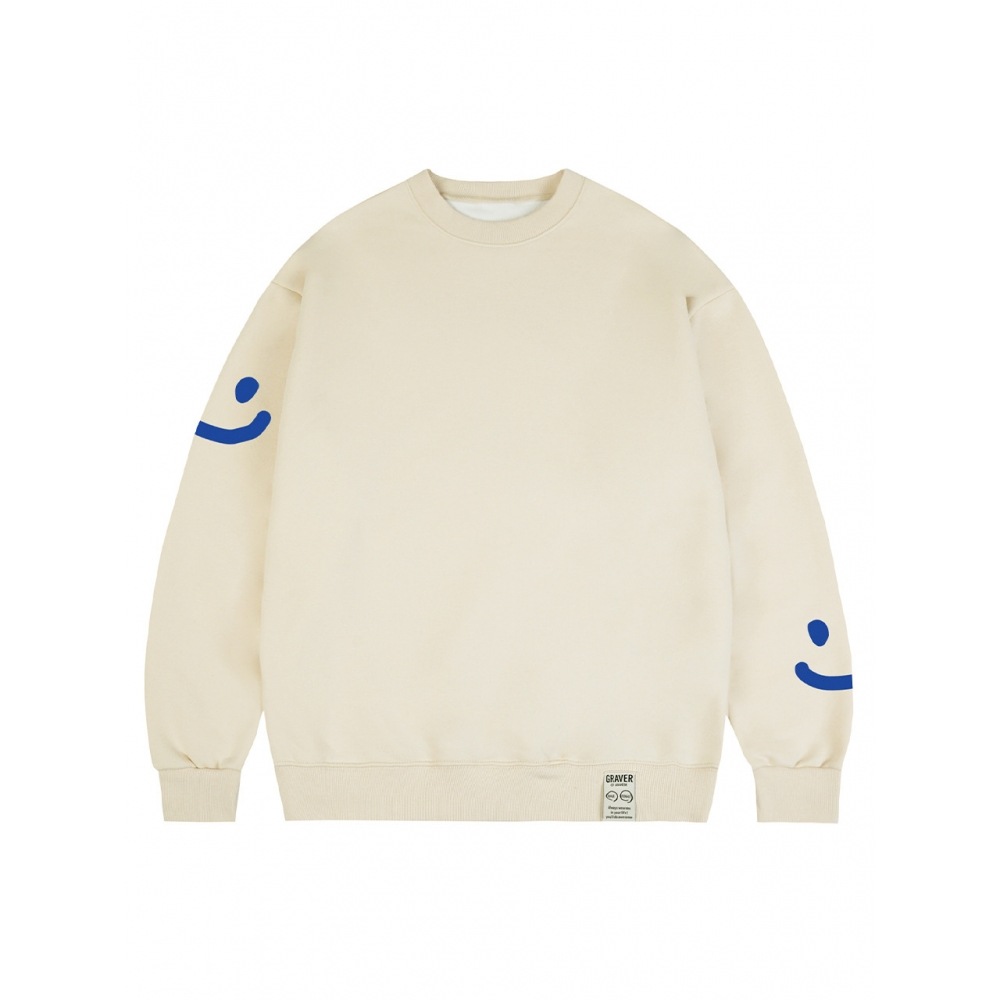 GRAVER マルチスマイルドローイングスウェットシャツクリーム