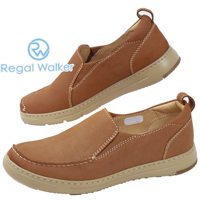 リーガルウォーカー レディース スリッポン フラットスリップオン ローカット カジュアルシューズ ゆったり ワイズ3E 4E 調節可能 本革 HC41 レッドブラウン 靴 ev