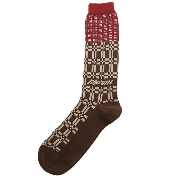 ソックス 靴下 ジオメトリックパターン レッド ブラウン メンズ SKZC0113Q0 UFC105 JQR71