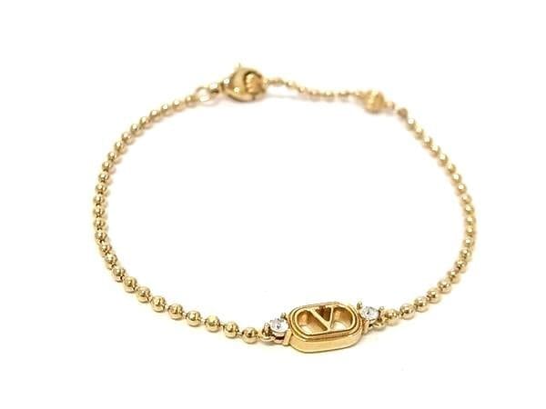 ブレスレット Vロゴ メタル - ゴールド系 バングル アクセサリー 小物 誕生日プレゼント 記念日 ブランド ギフト 女性 彼女 メンズ ユニセックス【本物保証】