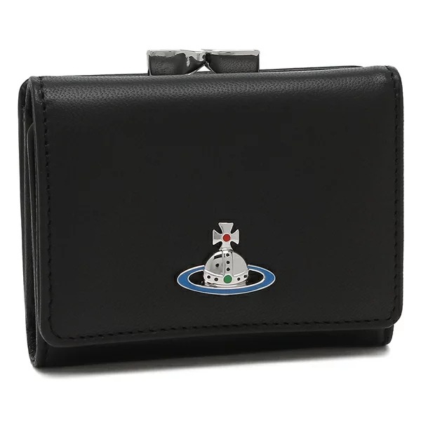 三つ折り財布 ナッパ ミニ財布 ブラック レディース VIVIENNE WESTWOOD 51010018 5115002KW L001L N403