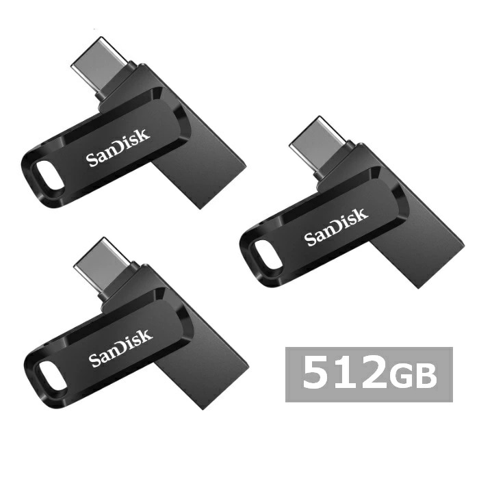 【3セット】 サンディスク USBメモリ SDDDC3-512G-G46 Ultra Dual Drive Go USB Type-C 512GB Sandisk iPhone iPad An