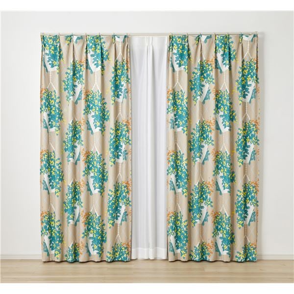 デザインライフ 遮光カーテン ハンギング 約幅100x丈200cm ベージュ V1358 1枚入