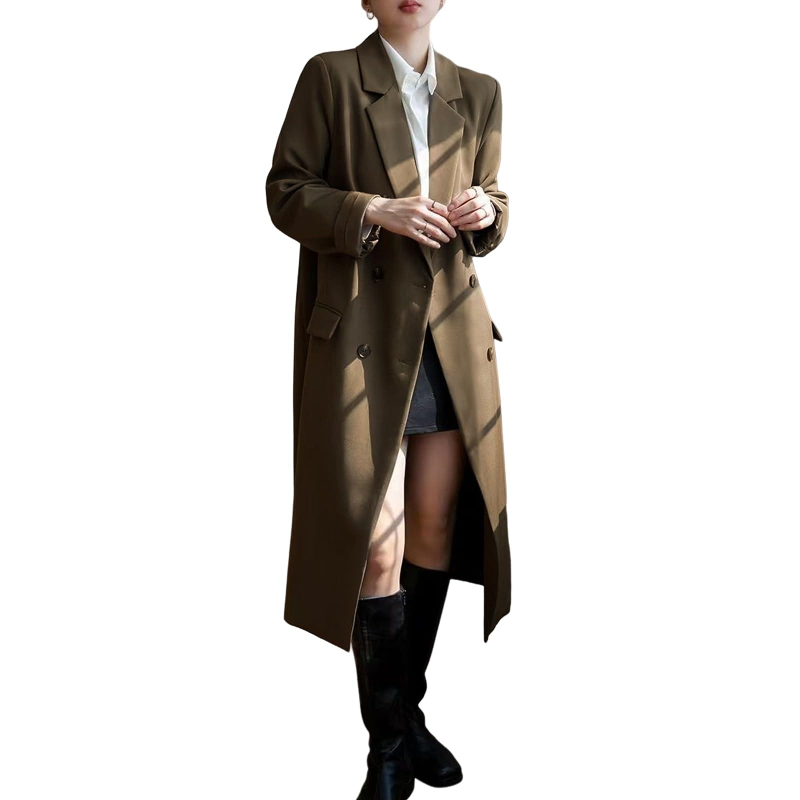 ジャケット レディース テーラードジャケット ロング丈 ブレザージャケット 長袖 アウター 肩パット入り スーツコート フォーマル コート 裏地付き ポケット付き レンチコート 無地 通勤 春 秋 冬