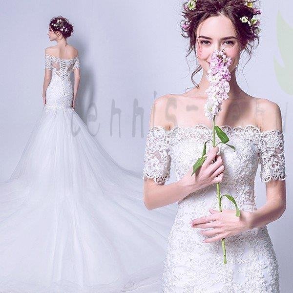 ウエディングドレス マーメイドライン 安い ロングドレス 結婚式 ブライダル ウェディングドレス 二