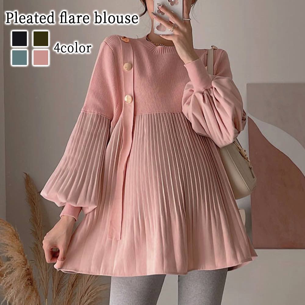 ブラウス レディース プリーツフレアブラウス シフォン カジュアル ボウタイ オフィス スーツ 厚手 春 事務服 レース 長袖 黒 フリル ノーアイロン きれいめ フォーマル 高品質 おしゃれ 秋 5