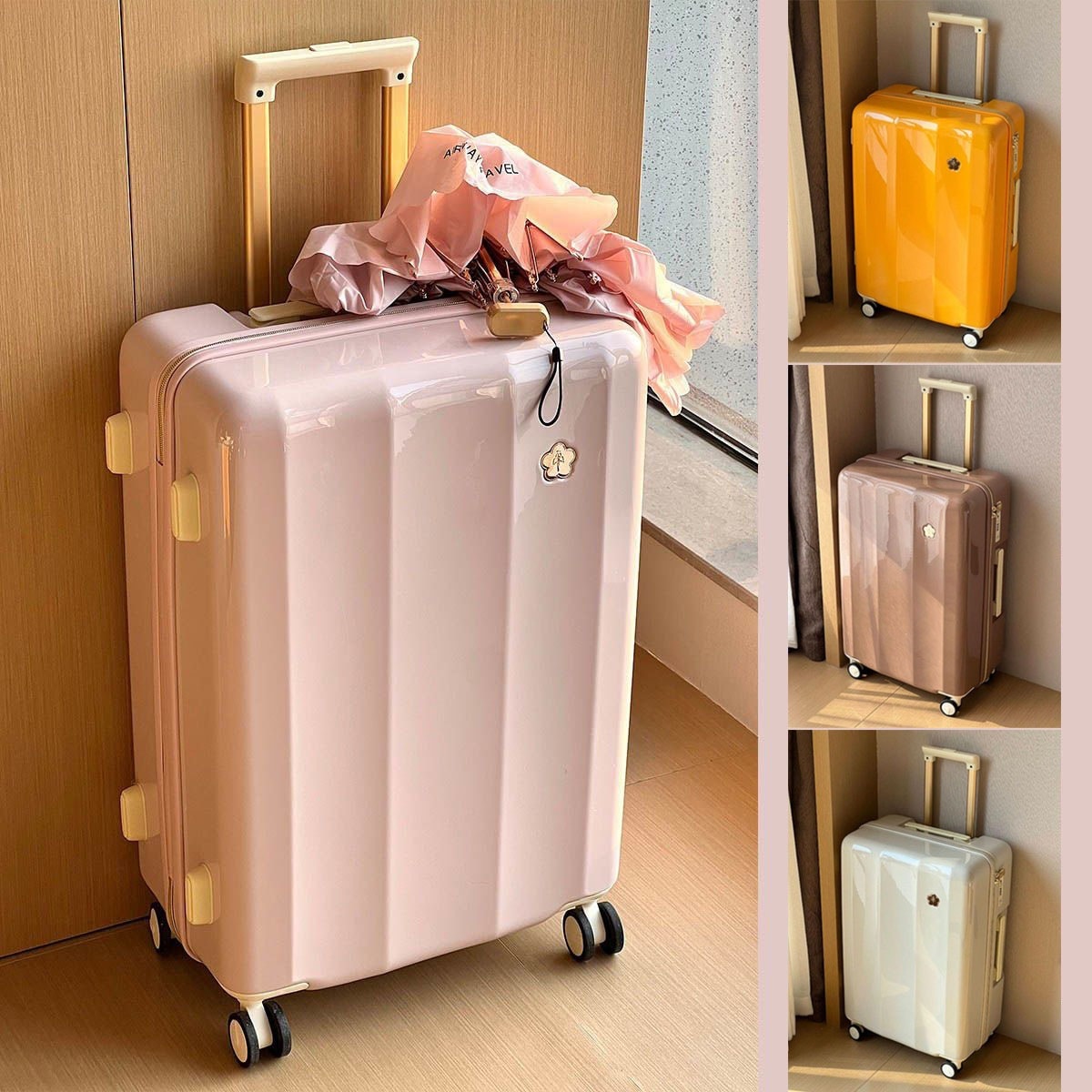 【即納】360回転キャスタ 旅行 TSAロック 静音ダブルキャスター PC材質 キャリーバッグ キャリーケース 耐衝撃最強 大型 軽量 機内持込 スーツケース キャリーケース 韓国 13,423円