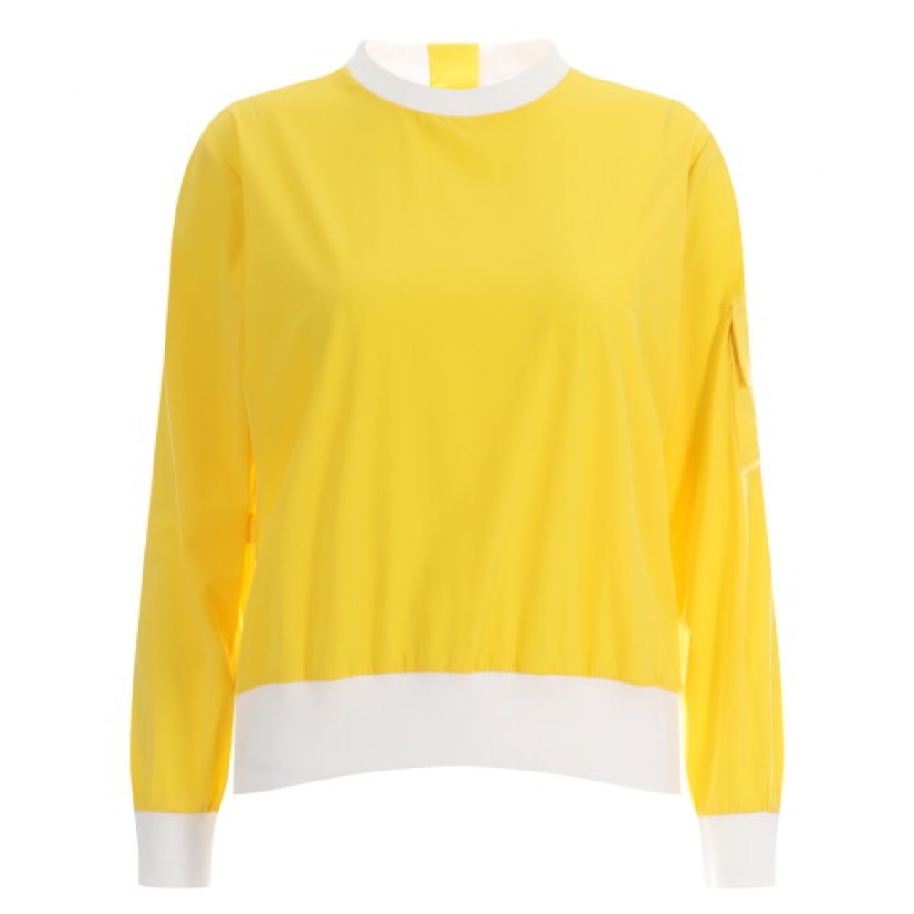 ショップアン レディース ラウンドバックジッパー 半開き ゴルフ 長袖Tシャツ LB-WSH-416 イエロー
