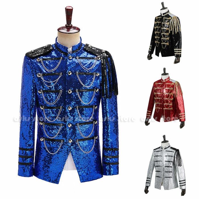 【当店人気商品】メンズ演出服 ステージ衣装 ジャケット 全４色 宮廷風 スパンコール キラキラ タッセル 礼服 舞台衣装 演奏会 発表会 イベント ダンス衣装 司会 カラオケ衣装 歌手 合唱 文化祭