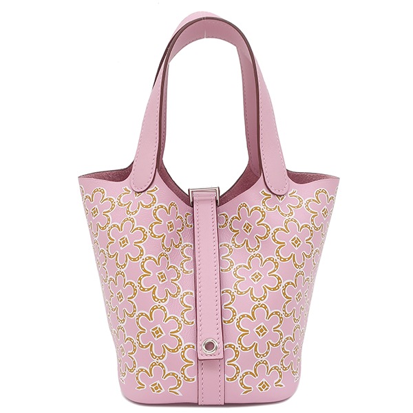 エルメス HERMES ハンドバッグ ピコタンロック ミクロ ラッキーデイジー スイフト モーヴシルベストル×キュイーブル×ブラン シルバー金具 新品 未使用 U刻印 【箱】【中古】