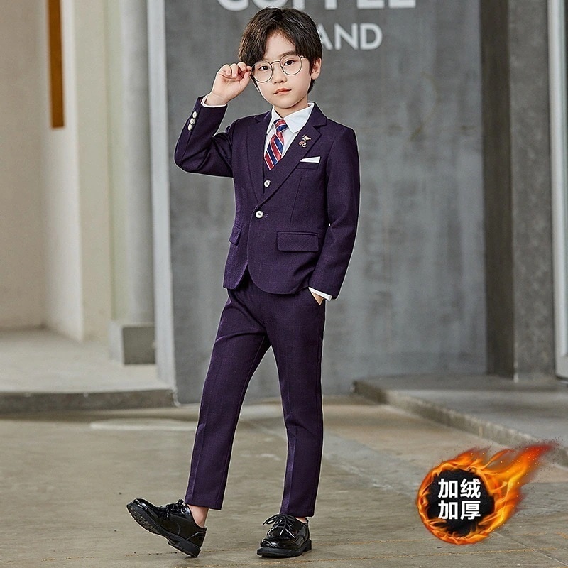 2色90-150秋冬新金子供男子韩版学生服ファッションかっこいい学生始業卒業柔らかいダウンコートスーツベスト6点セット紳士男花童結婚式ピアノ舞台司会者パーティーこどもの日祝日がショー出演服SS