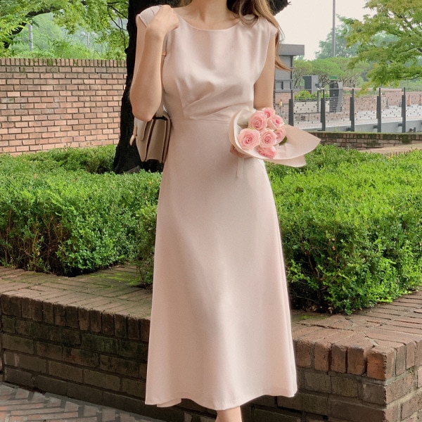 ボートネックフレアワンピース op15351