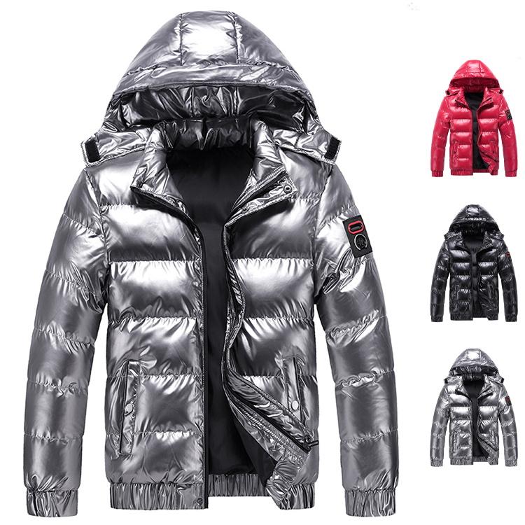 メンズ 中綿ジャケット ダウンジャケット フード付き 光沢感 保温 暖かい 厚手 冬物 防寒着 秋冬 アウトドア