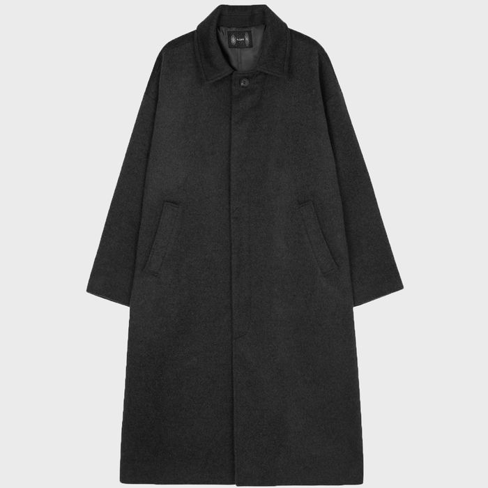 【FLAREUP】 OVERSIZED WOOL BALMACAAN LONG COAT : CHARCOAL