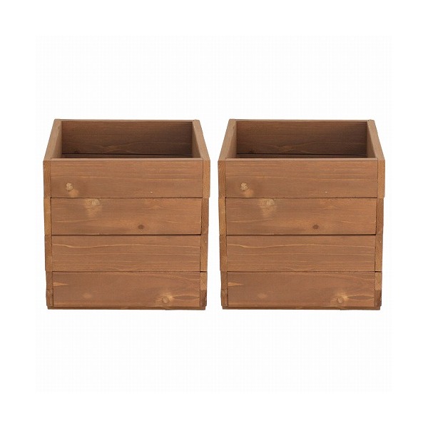 住まいスタイル 天然木プランター(幅36) 2個組 hiyori ライトブラウン DEP-36-2P-LBR メーカー直送