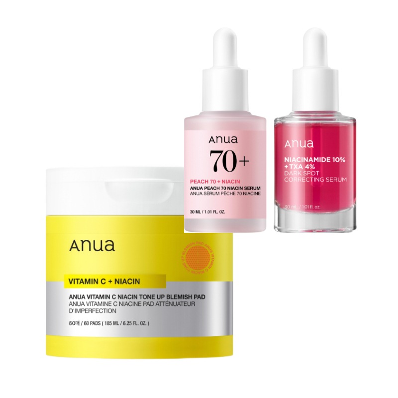 【選べる2点セット】ビタミンCナイアシントーンアップスポットパッド60枚(185ml)＋ピーチナイアシンアミドセラム30mL／TXAナイアシン跡ケアセラム30mL