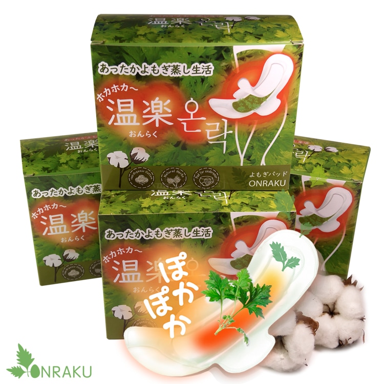 【温楽】よもぎ蒸しパッド 7回分×4箱/6箱 温楽 4種類ハーブ入り オーガニック コットン よもぎパッド+温熱パック 冷え 寒さ対策 韓国産 ぽかぽか ホットシート よもぎ蒸しパット