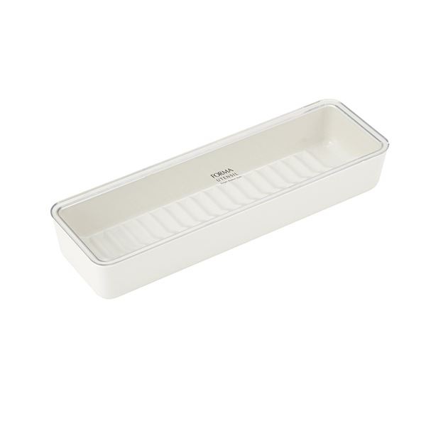 (まとめ) カトラリーケース 箸入れ 約幅257cm ホワイト 40個セット ふた付き 通気性 フォルマ キッチン 台所