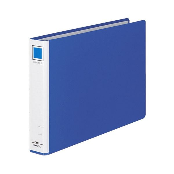 (まとめ) コクヨ リングファイル PPフィルム貼表紙 A4ヨコ 2穴 220枚収容 背幅45mm 青 フ-435B 1冊 (×10セット)ファイル