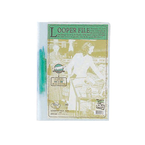 (まとめ) リヒトラブ ルーパーファイル A4タテ 2穴 100枚収容 緑 F-3006 1冊 (×100セット)
