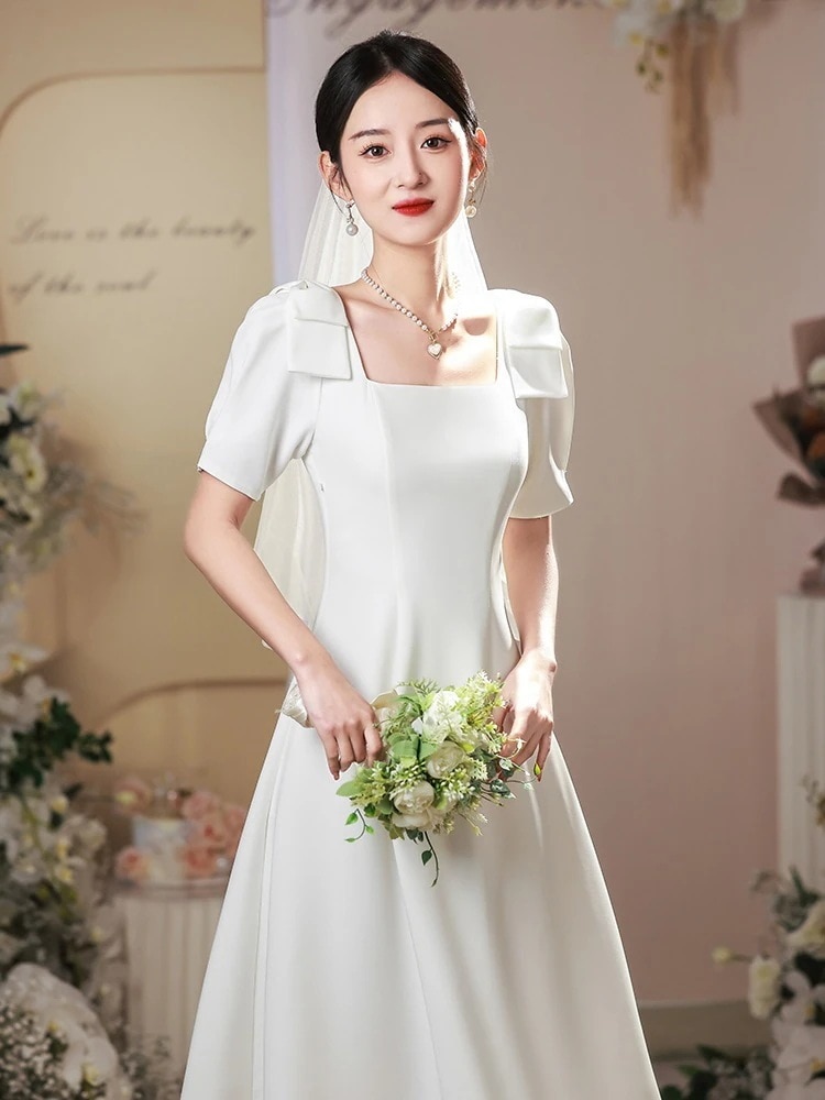 白い婚約ドレス 新しいウェディングドレス