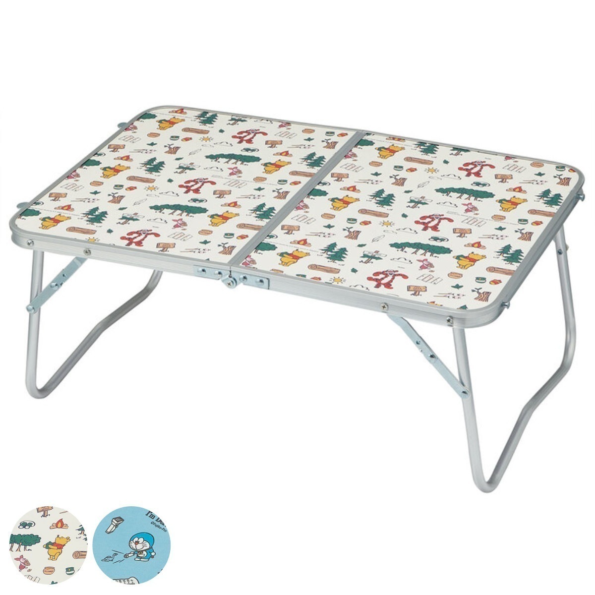 折りたたみテーブル 折りたたみローテーブル キャラクター ドラえもん プーさん アウトドア 折りたたみ式 レジャー テーブル コンパクト 軽量 ピクニック ローテーブル おりたたみ式 2つ折り
