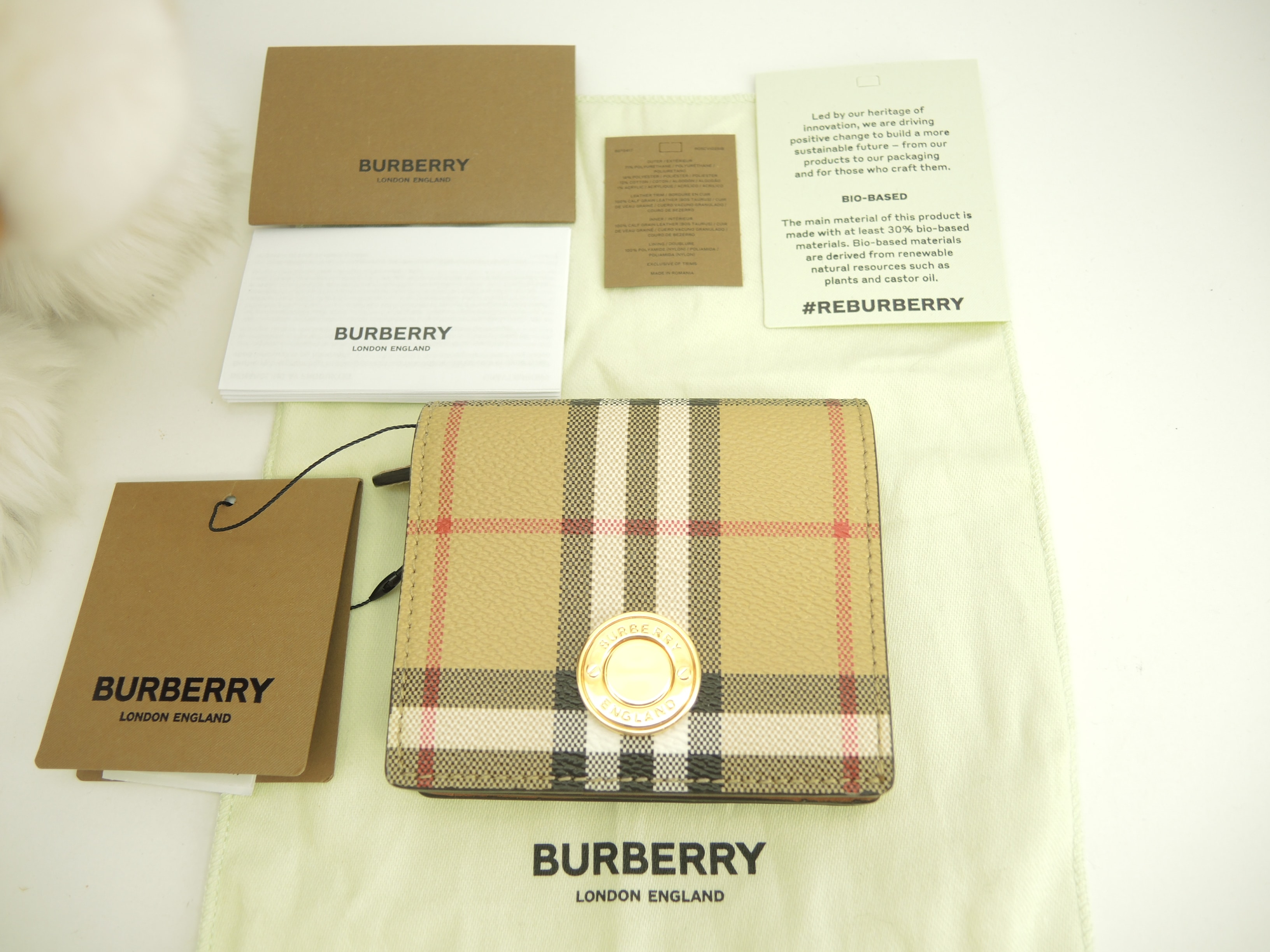 コンパクトウォレット チェック PVC/レザー 2折財布 ミニウォレット 新品@ 3