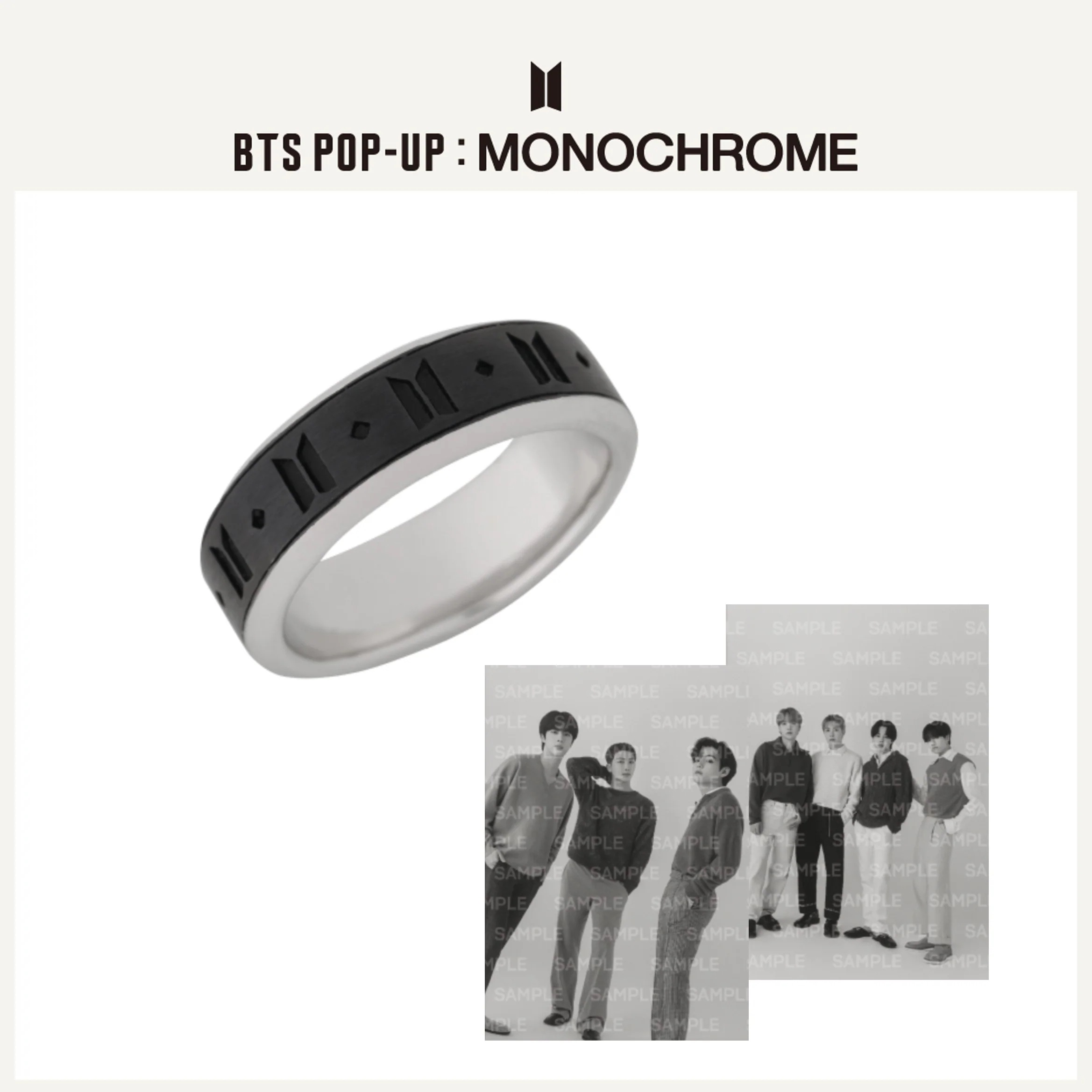 【国内発送】 【公式】 サイズ選択 BTS 【 Ring BLACK 】 POP-UP MONOCHROME 公式MD