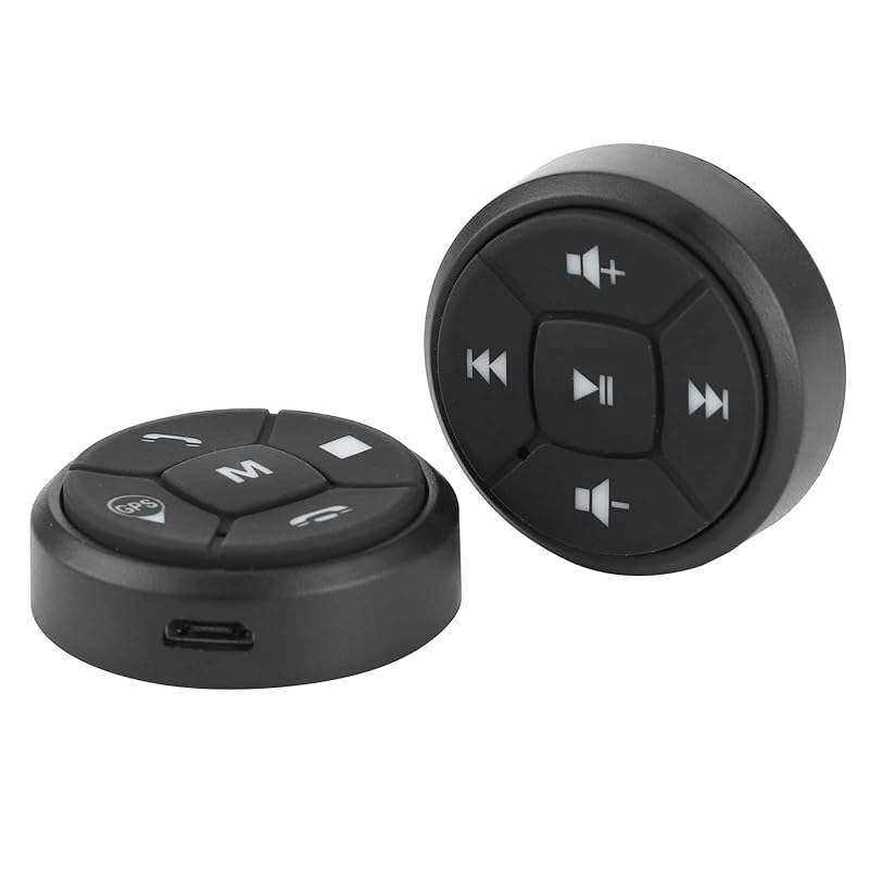 車のステアリング ホイールのリモート コントロールユニバーサル車両メディア ボタン音楽再生リモート コントロール ワイヤレス車のリモート コントロール ボタン コントローラー電話を制御するステアリ