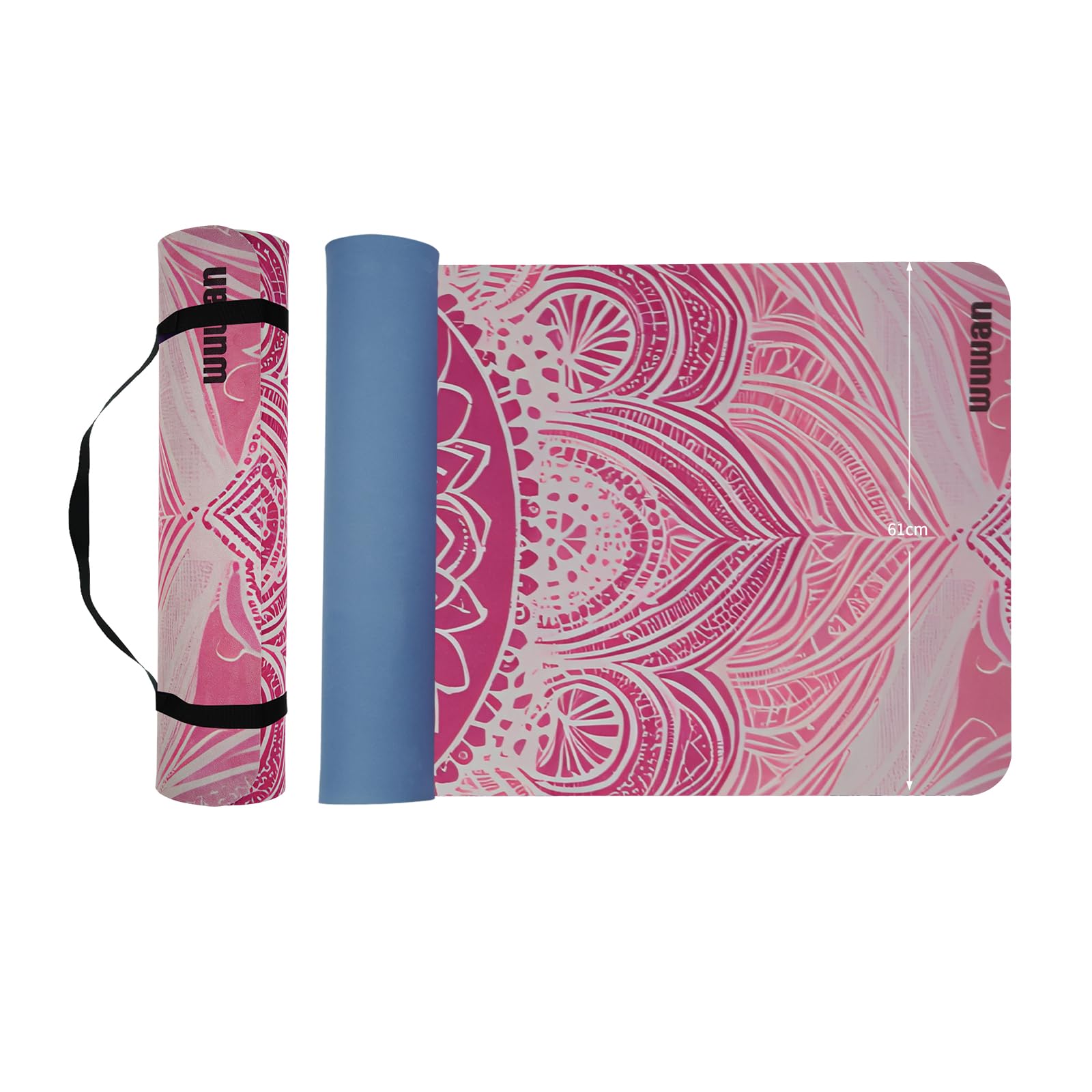 ヨガマット 滑り止め 厚め 6mm エクストラワイド フィットネス エクササイズマット TPE素材 高弾性ホットヨガマット (長さ183cm x 幅61cm) レディース ヨガ ピラティス ホーム フ