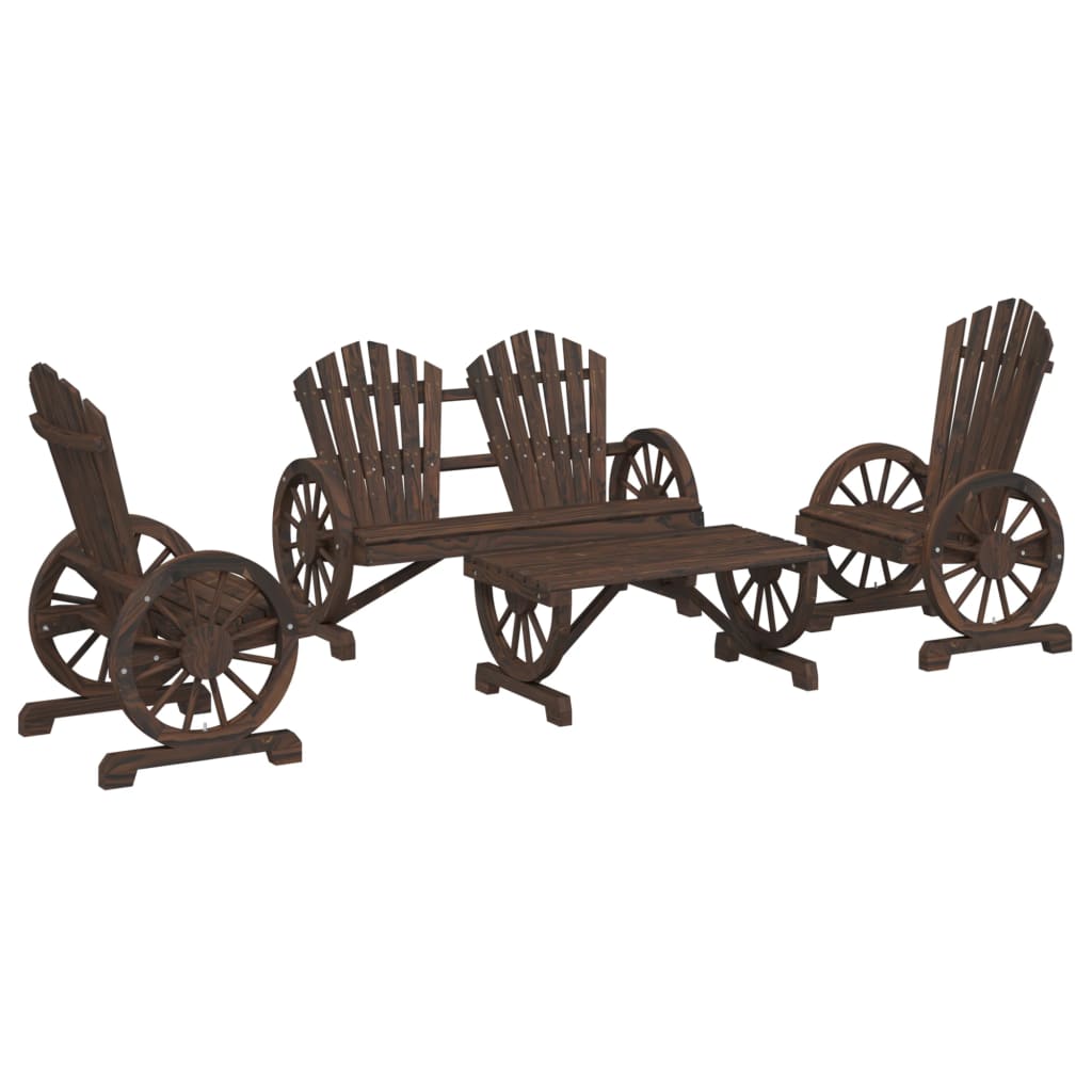 ガーデンラウンジ4点セット モミ無垢材 25,425円