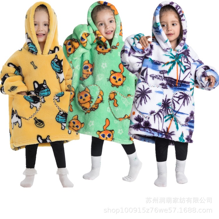 暖かい キッズ パジャマ 着ぐるみ可愛い キャラクターパジャマ 恐竜動物 もこもこ 厚手 防寒着 子供 女の子 男の子 ルームウェア 寝間着 かわいい子供の毛布とフードは毛布のジャージを着ることができ