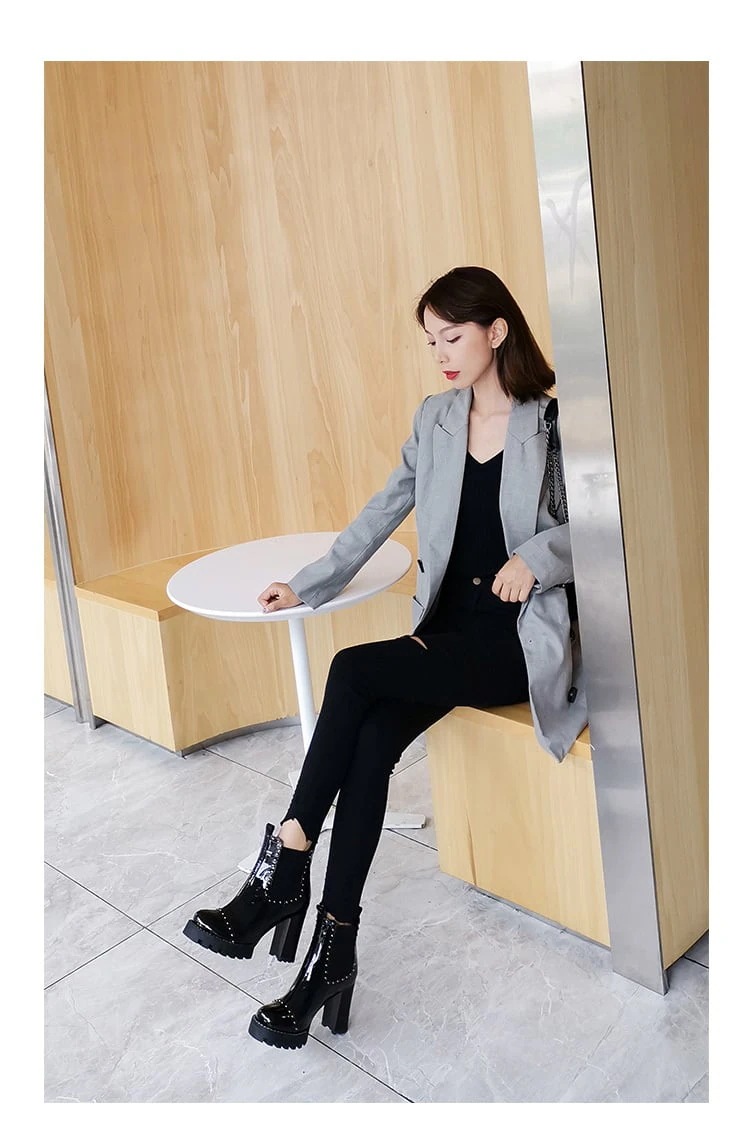 ブーツ 防水 厚手 l シンプル カジュアル 大人 上品 おしゃれ お洒落 かっこいい レトロ エレガント きちんと感 クール モード系 モダン 主役級 存在感 こなれ感 抜け感 無地 秋 冬 10