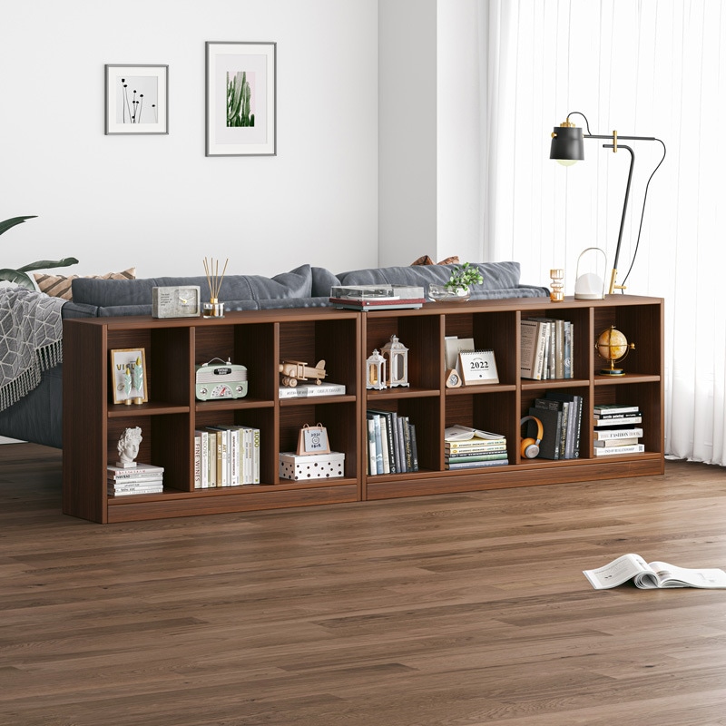 ソリッドウッド格子本棚フロアスタンドストレージラックリビングルーム無料コンビネーションマルチレイヤーストレージストレージ