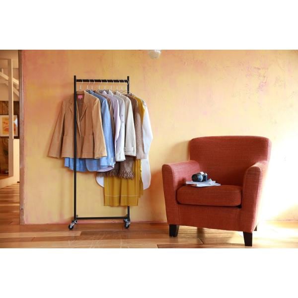 ハンガーラック キャスター 洋服掛け おしゃれ シンプルモダン 身支度ラック 省スペース コンパクト スリム 幅58cm高さ150cm