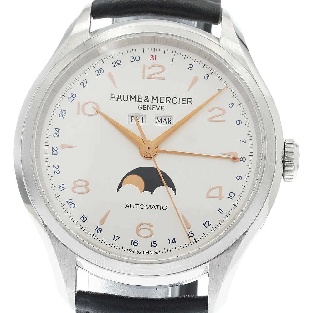 ボーム＆メルシェ Baume & Mercier 65718 クリフトン ムーンフェイズ トリプルカレンダー 自動巻き メンズ _935018【中古】