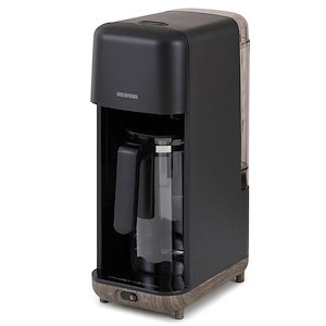 【即納】アイリスオーヤマ コーヒーメーカー ドリップ式 720ml 6杯分 幅15.1cm マグボトル対応 ブラック 木目 CMS-0800-B