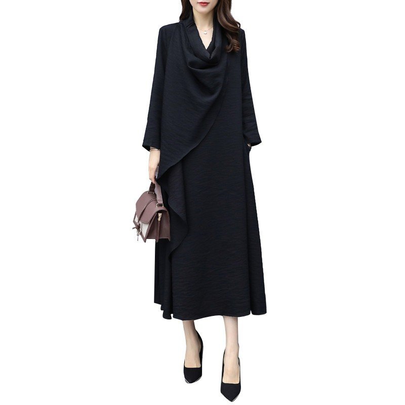 レディース 長袖 大人 おしゃれ エレガント 通勤オフィス ＯＬ ブラック シンプル お出かけ 新作 コンフォート ゆったり カジュアル お呼ばれ