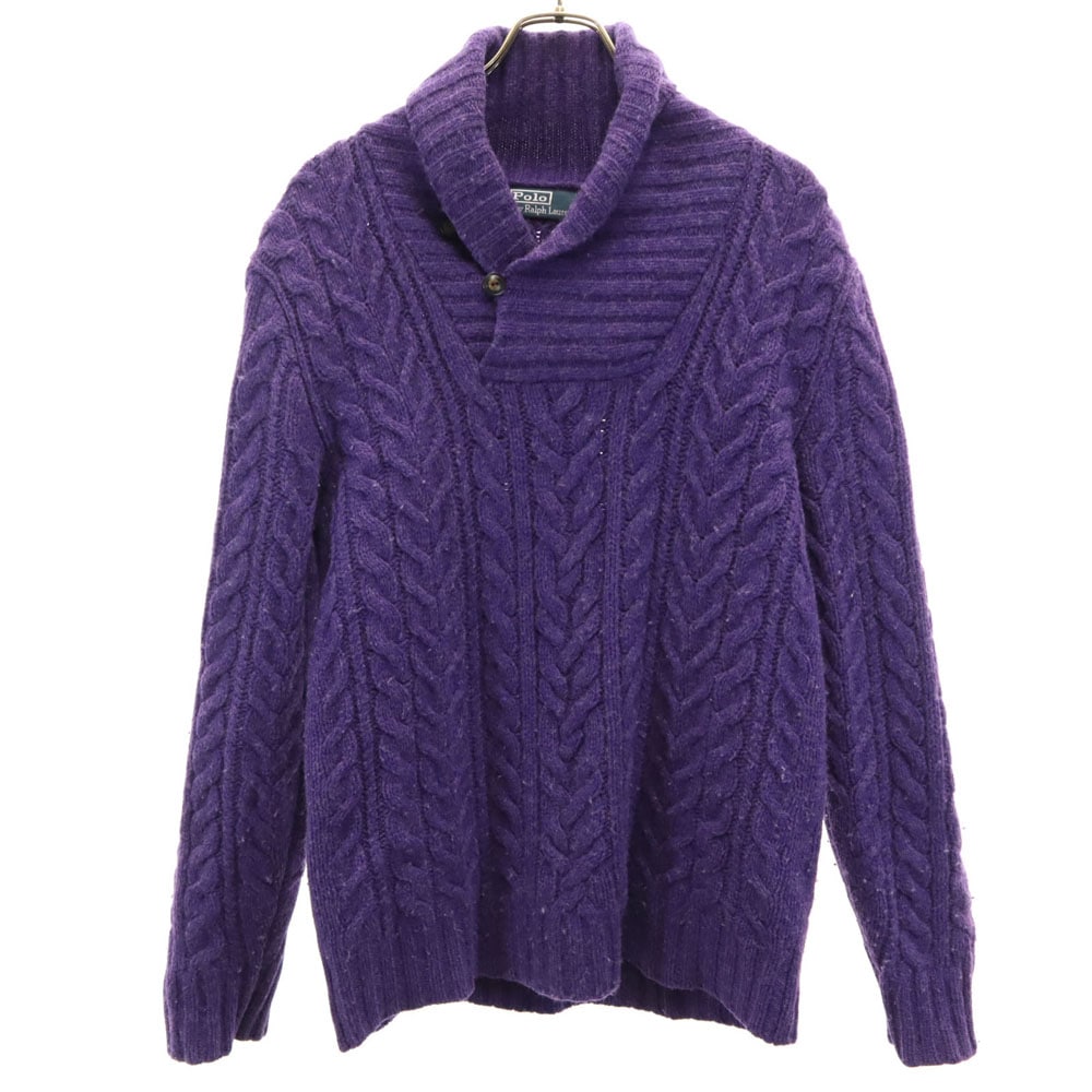 ポロバイラルフローレン ウールブレンド 長袖 ショールカラー セーター M パープル Polo by Ralph Lauren ニット メンズ 5,410円